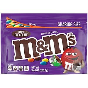 9.4-Oz M&M'S Dark Chocolate Candy (Sharing Size) $1.25 