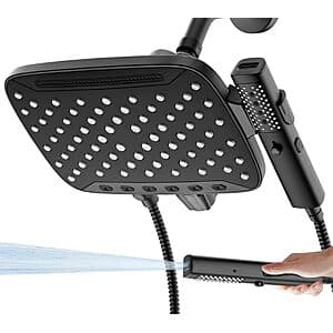 10" JDO 2-in-1 Dual Rainfall & Handheld Shower Head Combo w/ 7 Spray Modes $37 + Free S&H