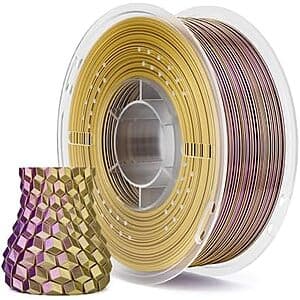 1kg 1.75mm ELEGOO Silk PLA 3D Printer Filament (Dual Color Yellow Purple) $15