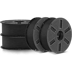 4-Pk 1.1kg Jayo PLA 3D Printer Filament Bundle w/ Reusable Spools (Black) $32.30 & More