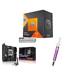 AMD Ryzen 7800X3D CPU + ASUS ROG STRIX B650E-I GAMING WIFI ITX Mobo + Thermal Paste $543 + Free Shipping