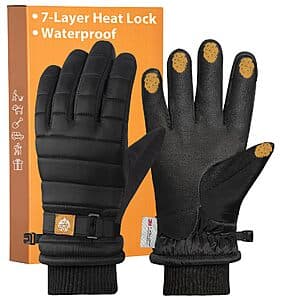 RIGWARL Waterproof Touchscreen Winter Gloves w/ 3M Thinsulate (Black) $8.40