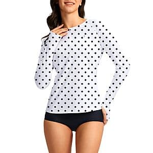 SANTINY Women's Rash Guard UPF50+ SPF Long Sleeve Swim Top (Various) $10