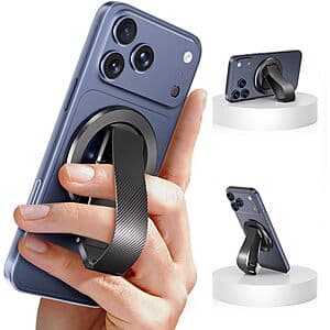 SINCEHOLY MagSafe Magnetic Phone Holder w/ Silicone Finger Strap $7