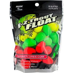 36-Pk Trout Magnet E-Z Slotted Fishing Bobbers $8