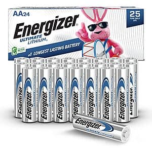 Prime Members: 24-Count Energizer Ultimate Lithium AA Batteries $32.70 w/ S&S + Free Shipping