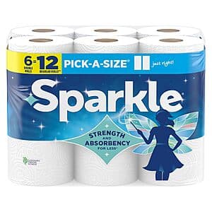 6-Pk Sparkle Pick-A-Size Double Rolls Paper Towels $6.60 w/ S&S