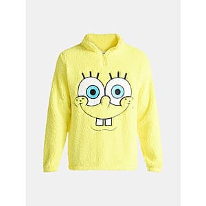 SpongeBob SquarePants Men's Plush Fleece Quarter Zip Sweatshirt (2 Styles) $10