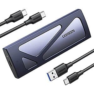 UGREEN 10Gbps USB C External M.2 NVMe SSD to USB Tool-Free Enclosure $15.15