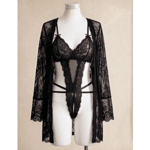 Avidlove Women's Lace Teddy Lingerie w/ Robe Set (various colors) $7.50