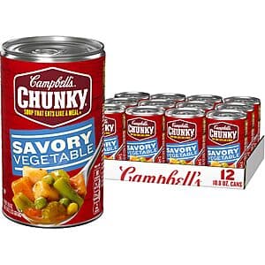 12-Pack 18.8-Oz Campbell’s Chunky Soup (Savory Vegetable Soup) $16.15 w/ Subscribe & Save