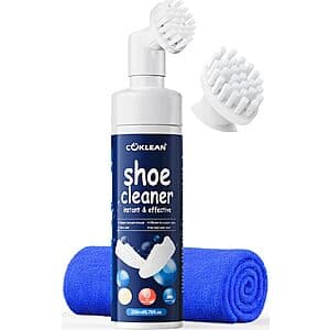 Prime Members: 6.76-Oz Coklean Water-Free Foam Shoe Cleaner w/ Brush & Towel $7.15 w/ S&S + Free S&H