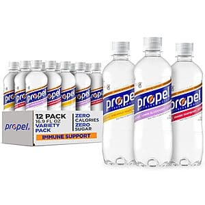 12-Pk 16.9-Oz Propel Immune Support w/ Vitamin C + Zinc Flavored Water (Variety) 2 for $13.70 & More w/ Subscribe & Save