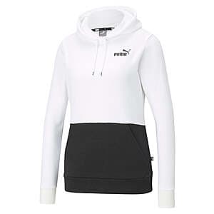 Puma Women's Essential Colorblock Hoodie (Black / White or Purple) $13 + Free Shipping