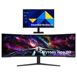 57" Samsung Odyssey Neo G9 240Hz Dual 4K Curved Monitor + 27" 1080p Monitor $1260 + Free S&H