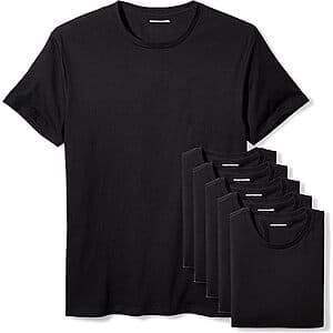6-Pack Amazon Essentials Men's Crew Neck T-Shirts (Black or White) $14.65 w/ Subscribe & Save