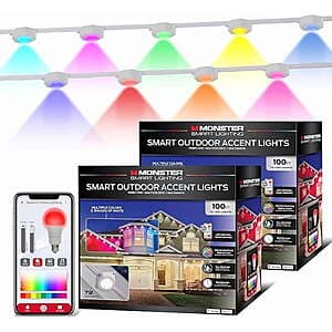 2-Pk 100' Monster RGBIC & Multiwhite Smart Outdoor LED Accent Lights $161.10 + Free S&H