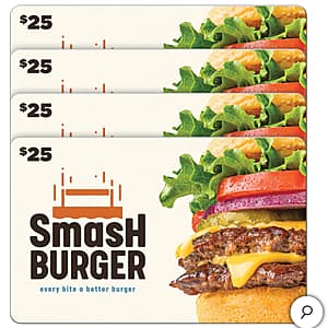 Costco Members: $100 (4x $25) Smashburger Gift Card (Email Delivery) $70