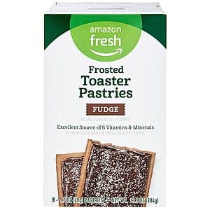 8-Count 1.7oz Amazon Fresh Frosted Fudge Toaster Pastries $1.30 or less