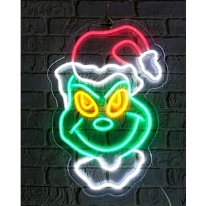 Dr. Seuss' How The Grinch Stole Christmas LED Light Up Wall Decor Plaque $11.55