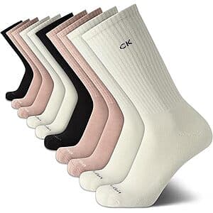 10-Pk Men's Calvin Klein Athletic Crew Socks (Assorted Ivory; Size 7-12) $12.95