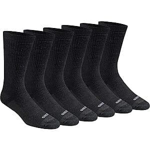 6-Pairs Dickies Men's Dri-tech Moisture Control Full Cushion Crew Socks (Large) $6.80