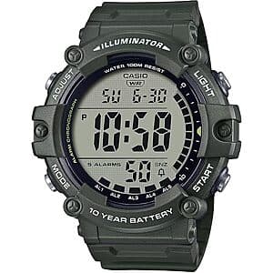 51.3mm Casio Men's AE1500WH Series Illuminator Digital Sport Watch (Green) $21.55