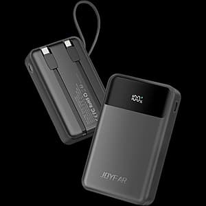 30,000mAh JOYFAR Portable PowerBank w/ 2 Built in Cables + 22.5W USB-C Output $12 + Free Shipping