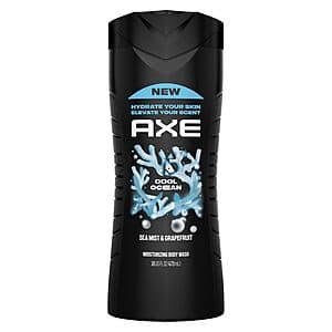 Two 16-ounce bottles of AXE Men's Body Wash in Cool Ocean scent with blue and teal packaging.