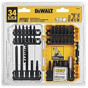 34-Pc DEWALT Impact-Ready Screwdriver Set + 10% Back w/ Prime Card $16