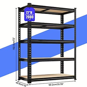 HAGOO Adjustable Garage Storage Shelves (72" x 35.5" x 16") $25.30 & More + Free Shipping