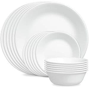 Prime Members: Corelle Vitrelle 18-Pc Dinnerware Set (Winter Frost White) $35 + Free S&H