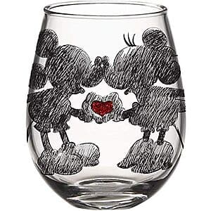 Select Accounts: 20-Oz Silver Buffalo Disney Mickey & Minnie Stemless Wine Glass $5.95