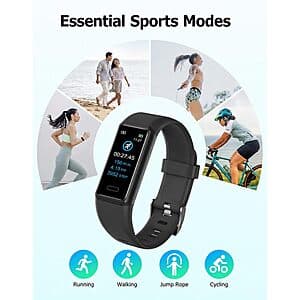 Cloudpoem Fitness Activity Tracker/Pedometer Watch w/ Heart Rate Monitor (Black) $15