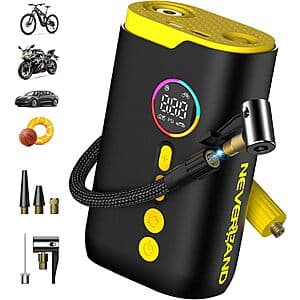 Neverland 150 PSI Electric Portable Air Compressor Tire Inflator $15
