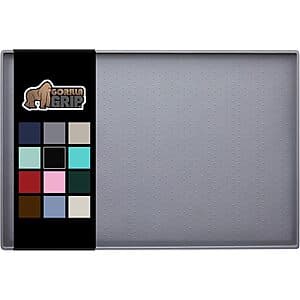 Gorilla Grip 18.5"x11.5" Waterproof Raised Edge Silicone Pet Feeding Mat (Gray) $7.20