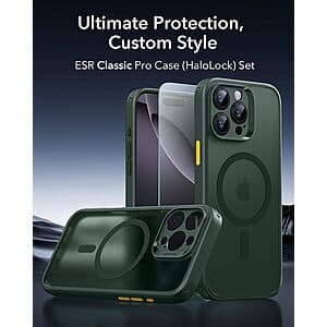 ESR for iPhone 16 Pro Max Translucent Matte Case + Screen Protector (Green) $4