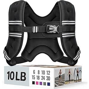 10-lb Zeerun Weighted Exercise Vest w/ Reflective Stripe & Adjustable Buckle $14