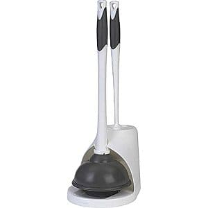 Clorox Toilet Bowl Brush & Plunger Combo Set w/ Storage Caddy $5.95