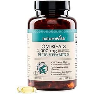 60-ct NatureWise Extra-Strength Omega 3 Fish Oil Supplement 2 for $7 w/ S&S
