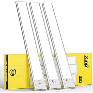 3-Pk Xinp 13.7" Rechargeable LED Under Cabinet Lights w/ Motion Sensor $18 + Free S&H