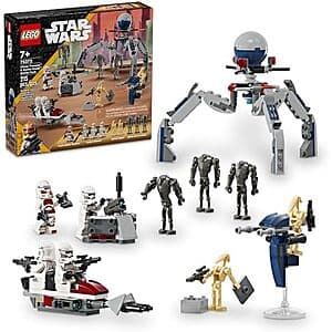 215-Piece LEGO Star Wars Clone Trooper & Battle Droid Battle Pack Building Set $20