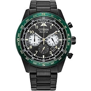Citizen Men's 42mm Eco-Drive Weekender Chronograph Black Stainless Steel Watch $220 + Free Shipping
