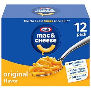 Select Accts: 12-Pk 7.5-Oz Kraft Mac and Cheese Boxes $6.90 w/ S&S