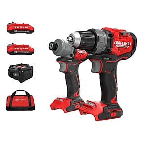 2-Tool CRAFTSMAN V20 Brushless Power Tool Kit w/ 2 Batteries, Charger & Case $99 + Free Shipping