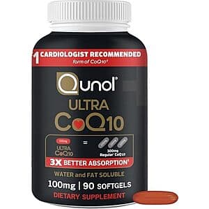 90-Ct 100mg Qunol Ultra CoQ10 Antioxidant Supplement Softgels $4.30 w/ S&S