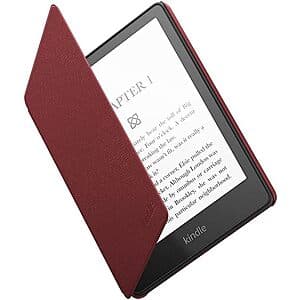 Amazon Kindle Paperwhite 11th Gen Leather Cover (Merlot, Used Like New) $4.10 or less