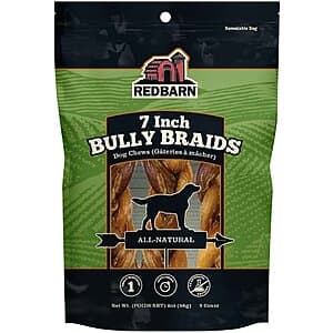 New Chewy Customers: 12-Ct 7" Redbarn Natural Braided Bully Sticks + $30 eGC $32.75 & More w/ Autoship + Free S&H