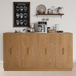 RoyalCraft 60'' Buffet Cabinet w/ Storage & Adjustable Shelves (Rustic Oak) $114.40 + Free Shipping