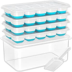 Prime Members: 4-Pk Doqaus Ice Cube Try w/ Storage Container & Scoop (Blue) $6.50 + Free S&H